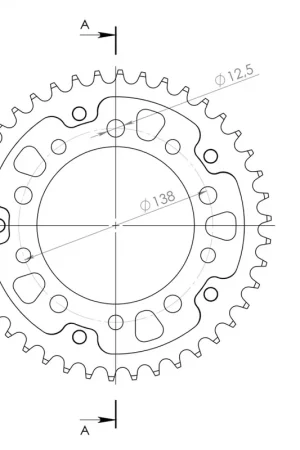 SUPERSPROX - REAR STEALTH 42T, GOLD, 520 - Sprockets - Duurzaam ontwerp Origineel
