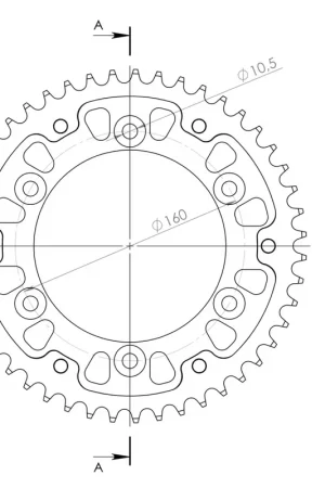 SUPERSPROX - REAR STEALTH 47T, GOLD, 525 - Sprockets - Hoge kwaliteit Lage Kosten