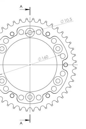 SUPERSPROX - REAR STEALTH 43T, GOLD, 520 - Sprockets - Stijlvol Wereldwijde Verzending
