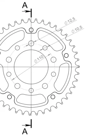 SUPERSPROX - REAR STEALTH 43T - Sprockets - GOLD 525 Beperkte Voorraad