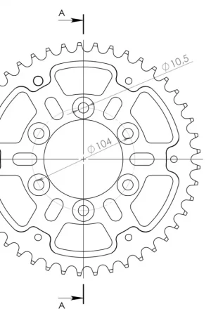 SUPERSPROX - REAR STEALTH 45T, GOLD, 525 - Sprockets - Hoogwaardig ontwerp Beperkt Aanbod