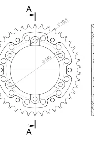 SUPERSPROX - REAR STEALTH 43T, GOLD, 520 - Sprockets - 520 Direct Beschikbaar