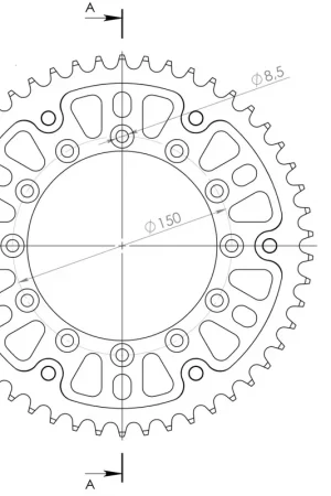 Koop Vandaag SUPERSPROX - REAR STEALTH 50T - Sprockets - Goud 520