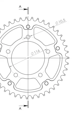 SUPERSPROX - REAR STEALTH 43T - Sprockets - Goudkleurig, 530 Nieuw