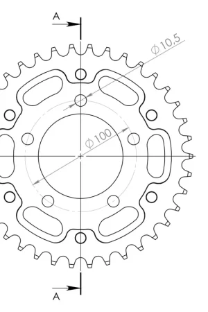 SUPERSPROX - REAR STEALTH 39T, GOLD, 525 - Sprockets - Geschikt voor MARCHESINI/BST/OZ Topkwaliteit