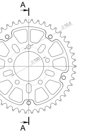 SUPERSPROX - REAR STEALTH 46T, GOLD, 525 - Sprockets - Geschikt voor MARCHESINI/BST/OZ Luxe