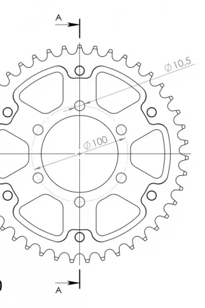 Goedkoop SUPERSPROX - REAR STEALTH 42T, GOLD, 530 - Sprockets - 42T