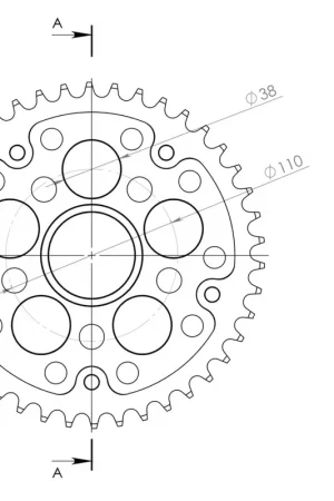 SUPERSPROX - REAR STEALTH 40T, GOLD, 520 - Sprockets - Kwaliteitsmateriaal Groothandel