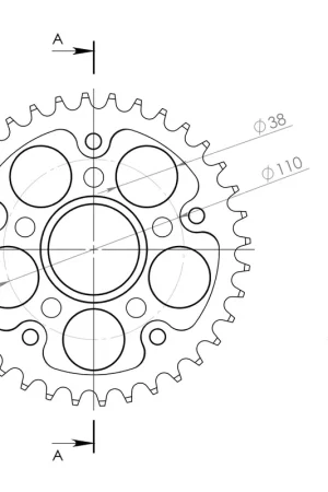 Aanbieding SUPERSPROX - REAR STEALTH 37T, GOLD, 525 - Sprockets - 37T