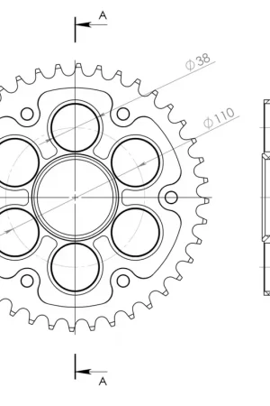 SUPERSPROX - REAR STEALTH 40T - Sprockets - Zwart 525 Professioneel