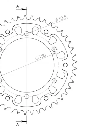 SUPERSPROX - REAR STEALTH 44T, GOLD, 530 - Sprockets - Hoogwaardige kwaliteit Laatste Kans
