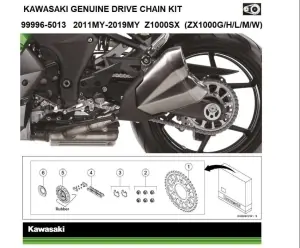 Handgemaakt Kawasaki Ketting- en Tandwielset