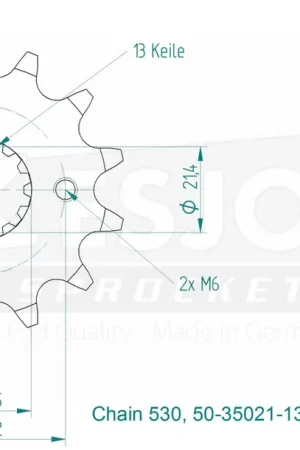 ESJOT - FRONT 13T, 530 - Sprockets - Hoge kwaliteit Nieuw