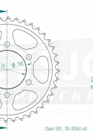 ESJOT - REAR STEEL 40T, 530 - Sprockets - Geschikt voor Suzuki Superprijs