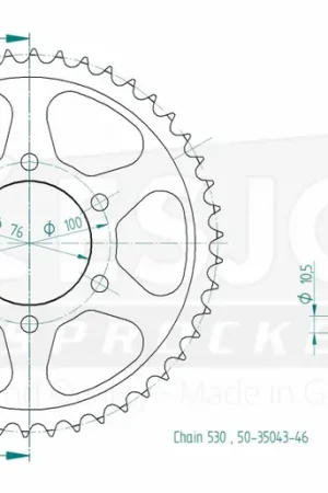 Bestel Nu ESJOT - REAR STEEL 46T, 530 - Sprockets - Staal 46T
