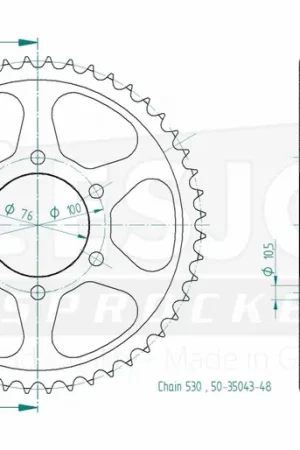 Garantie Inbegrepen ESJOT - REAR 48T, 530 - Sprockets - Compatibel met meerdere Suzuki modellen