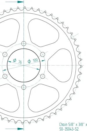 Hoge Kwaliteit ESJOT - REAR 52T, 530 - Sprockets - Compatibel met vele Suzuki modellen