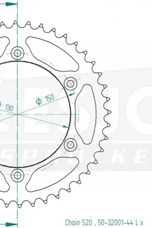 Beperkte Voorraad ESJOT - REAR STEEL LIGHT 44T, 520 - Sprockets - Geschikt voor Honda en Yamaha