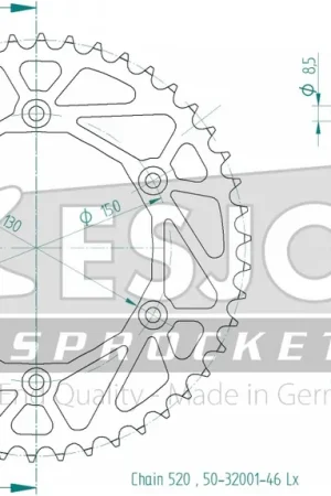 Nieuw Model ESJOT - REAR STEEL LIGHT 46T, 520 - Sprockets - Lichtgewicht en Duurzaam