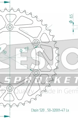 ESJOT - REAR STEEL LIGHT 47T - Sprockets - 520 Beperkte Voorraad