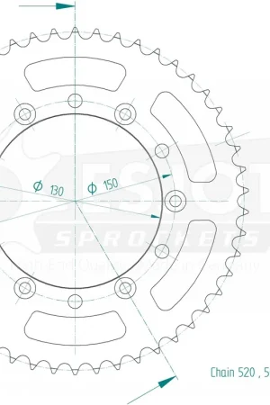 Op = Op ESJOT - REAR STEEL 50T, 520 - Sprockets - Compatibiliteit met Honda en Yamaha