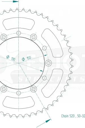 ESJOT - REAR STEEL 53T, 520 - Sprockets - Geschikt voor Honda en Yamaha Exclusieve Aanbieding