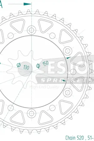 Nu Kopen ESJOT - REAR ALU 43T, 520 - Sprockets - Aluminium