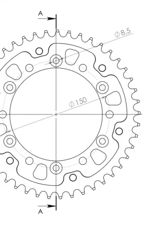 SUPERSPROX - REAR STEALTH 45T, GOLD, 520 - Sprockets - Compatibel met Honda Merkproduct