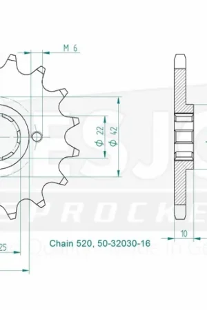 Aanbieding ESJOT - FRONT 16T, 520 - Sprockets - Compatibel met Honda Nx 650 j