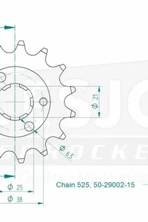 Trendy ESJOT - FRONT 15T, 525 - Sprockets - Compatibel met Honda Xbr 500 f
