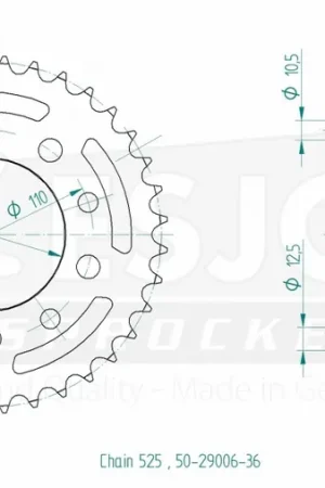 Goedkoop ESJOT - REAR STEEL 36T, 525 - Sprockets - Compatibel met Honda en Triumph