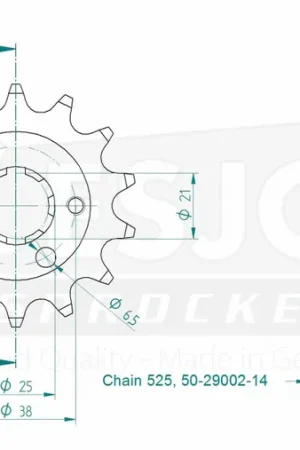 ESJOT - FRONT 14T, 525 - Sprockets - Geschikt voor Honda Xbr 500 f Nu Kopen