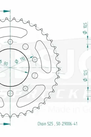 ESJOT - REAR STEEL 41T, 525 - Sprockets - Compatibel met Honda en Triumph Gecertificeerd