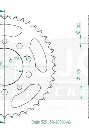 Fabrieksprijs ESJOT - REAR STEEL 43T, 525 - Sprockets - Geschikt voor Honda en Triumph