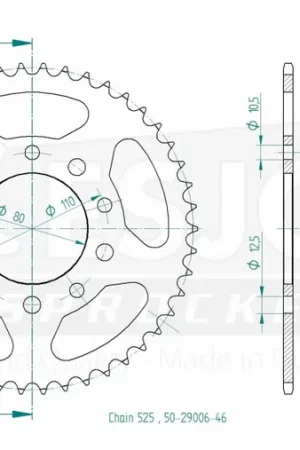 Flitsaanbieding ESJOT - REAR STEEL 46T, 525 - Sprockets - Geschikt voor Honda en Triumph