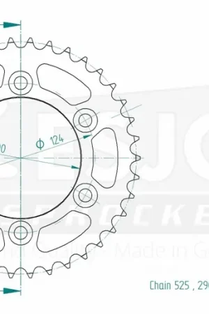 ESJOT - REAR STEEL 38T, 525 - Sprockets - Compatibel met Ducati Gecertificeerd