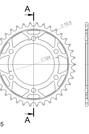 SUPERSPROX - REAR STEEL 38T - Sprockets - Black 525 Beste Prijs