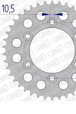 AFAM - REAR ALU 43T, 525 - Sprockets - Aluminium Meest Verkocht