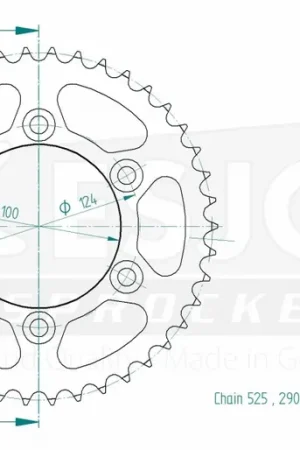 ESJOT - REAR STEEL 42T, 525 - Sprockets - Geschikt voor Ducati Hoge Kwaliteit