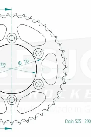 Laatste Versie ESJOT - REAR STEEL 43T - Sprockets - 525