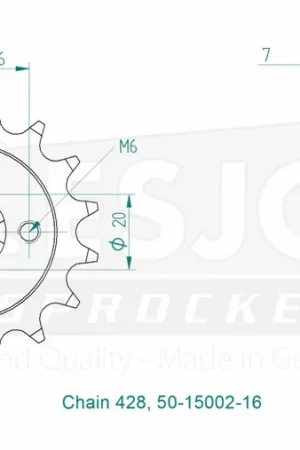 ESJOT - FRONT 16T, 428 - Sprockets - Compatibel met Kawasaki KX Bestseller