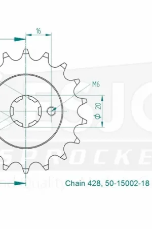 ESJOT - FRONT 18T, 428 - Sprockets - Geschikt voor Kawasaki KX 80/85 Beperkt Aanbod