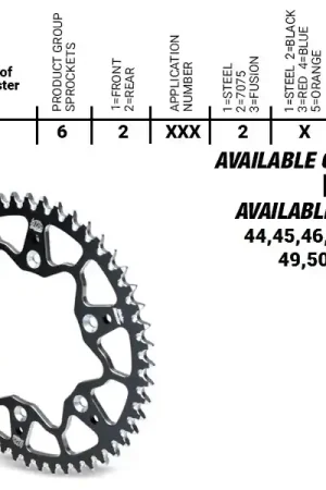 In De Mode MOTO MASTER - REAR ALU 50T - Sprockets - BLACK, 420