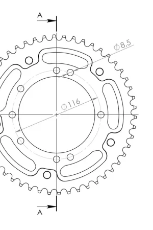 SUPERSPROX - REAR ALU 50T - Sprockets - SILVER, 420 Wereldwijde Verzending