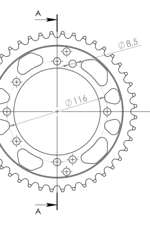 Koop Vandaag SUPERSPROX - REAR STEEL 44T, BLACK, 420 - Sprockets - Geschikt voor Kawasaki KX 85