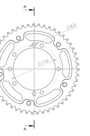 Gratis Verzending SUPERSPROX - REAR STEALTH 51T - Sprockets - Zwart 420