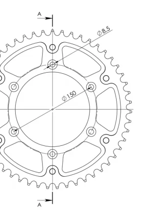 SUPERSPROX - REAR ALU 50T, GOLD, 520 - Sprockets - Lichtgewicht en Duurzaam Nu Kopen