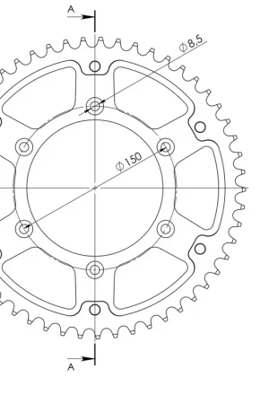 SUPERSPROX - REAR ALU 56T, BLACK, 520 - Sprockets - Aluminium Direct Beschikbaar