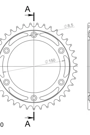 SUPERSPROX - REAR STEEL 39T, BLACK, 520 - Sprockets - Staal Alleen Vandaag