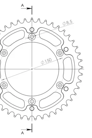 SUPERSPROX - REAR STEALTH 45T - Sprockets - Goud 520 Origineel